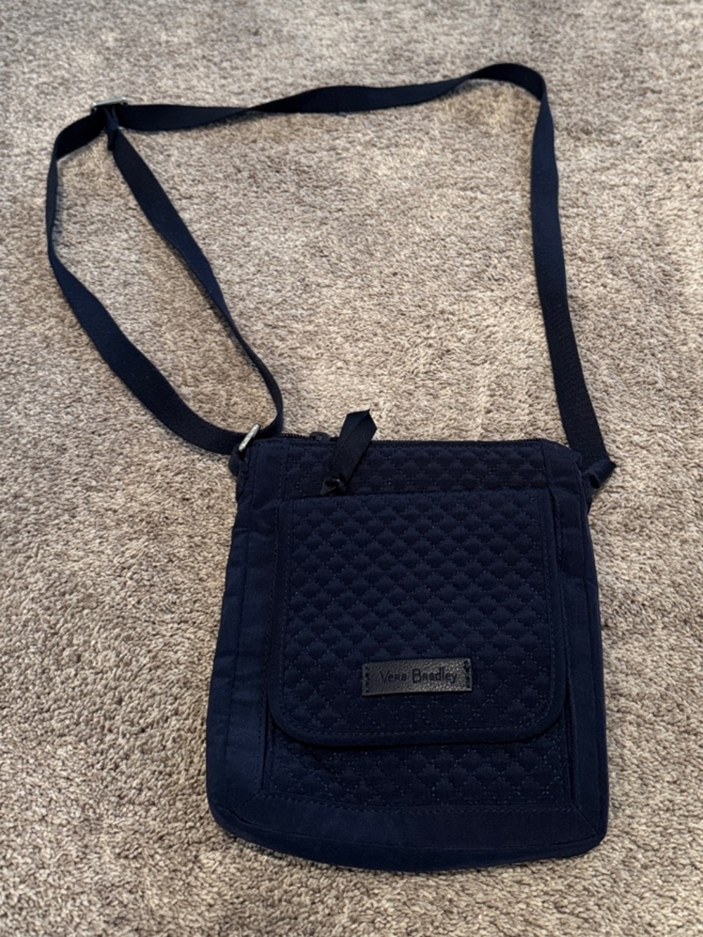 Vera Bradley Navy Quilted Crossbody Messenger